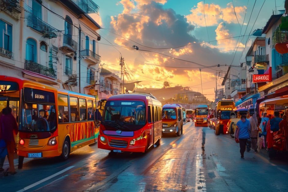 Arnavutluk'ta bir ulaşım sahnesi
