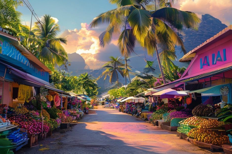 Fiji'deki bir ulaşım veya sokak manzarası