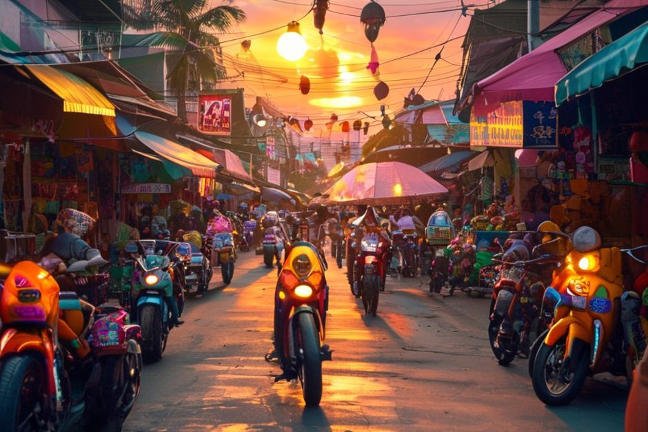 Endonezya'da bir ulaşım sahnesi